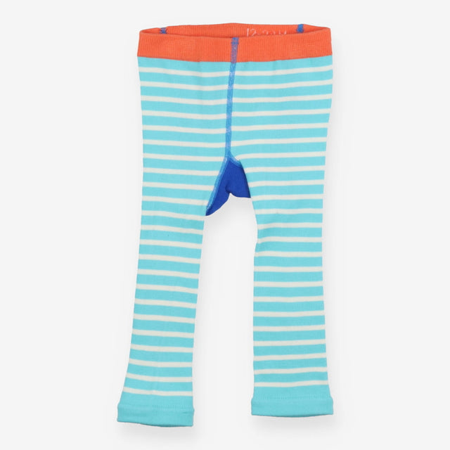 Knit Leggings Turquoise Stripe and Spotted Dino