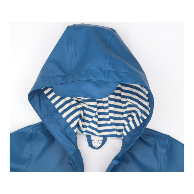 Blue Raincoat with Striped Lining