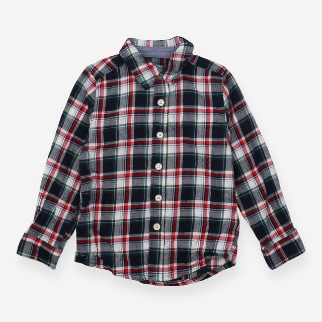 Shirt Long Sleeve Navy, Red and Green Check