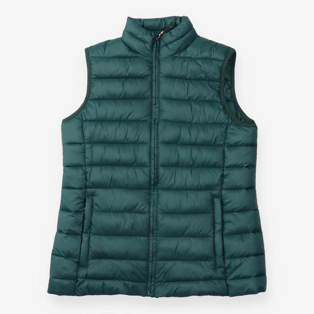 Padded Gilet Bottle Green Lightweight Zip Front