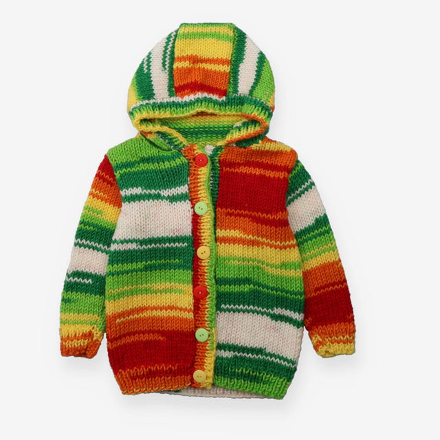 Rainbow Knit Cardigan - Handmade