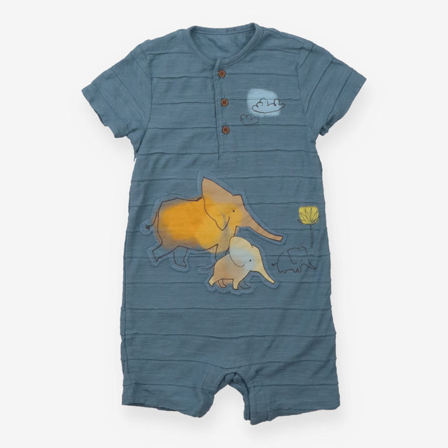 Romper blue elephants