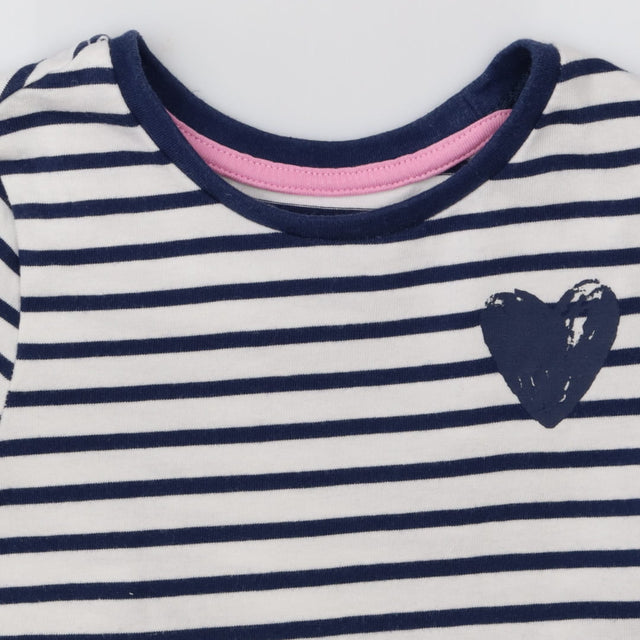 Jersey Dress Navy Striped Heart