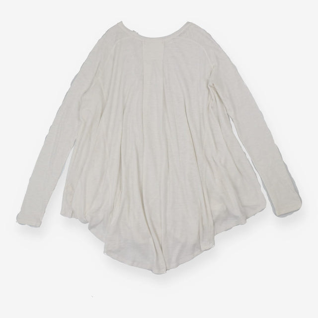 Top White Long Sleeve Asymmetric Top