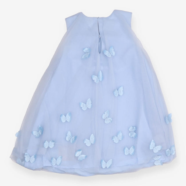 Dress blue sleeveless tulle butterflies