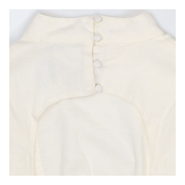 Linen Blend Tie Back Crop Top