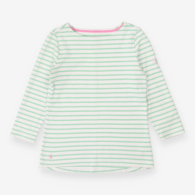 Joules Green Stripe Long Sleeve Top – 100% Cotton