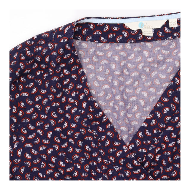Rainbow Wrap Top Navy Long Sleeve