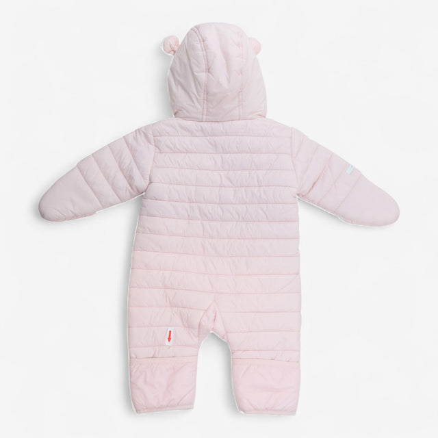 Pink bear pram suit furry lining