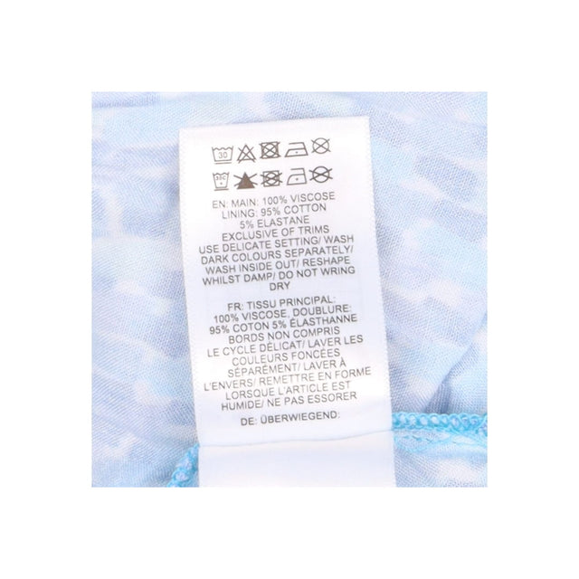 Maternity Midi Dress Blue Abstract Print Blouson S