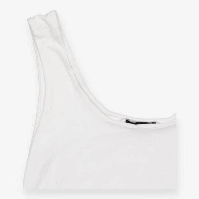 Maternity Vest White Ruched Stretch Jersey Tank