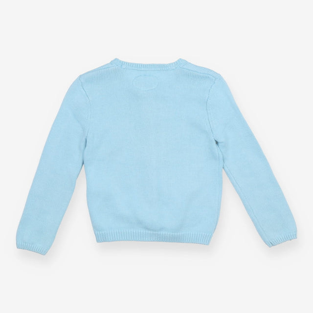 Light Knit Cardigan Blue with Shells Buttons