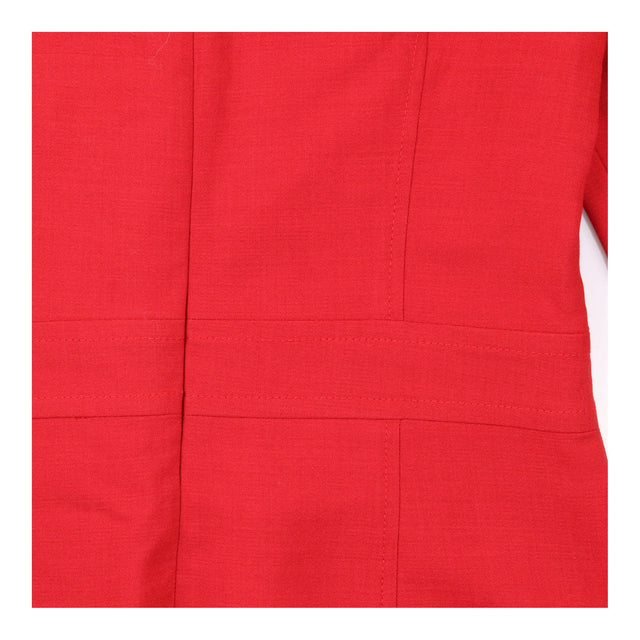 Red Tailored Short Sleeve Shift Dress