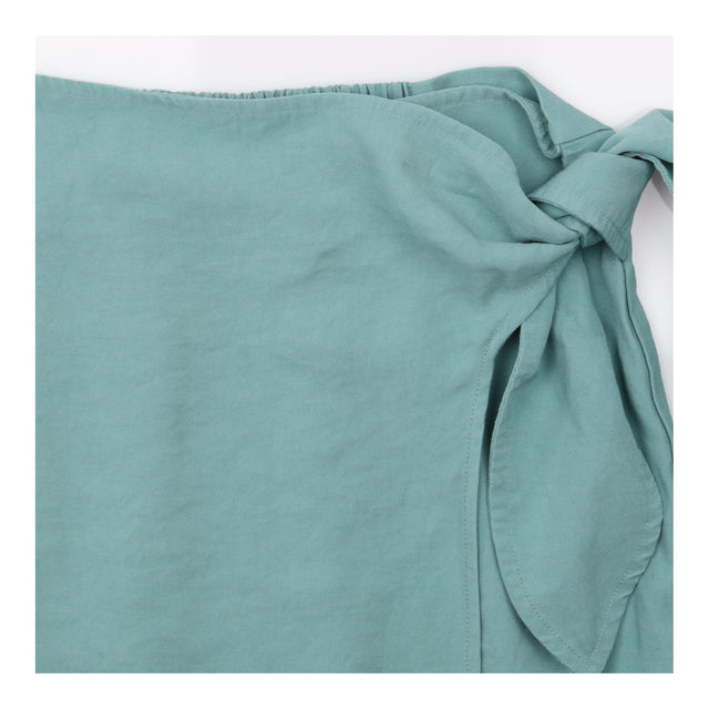 Wrap Mini Skirt Sage Green Side Tie