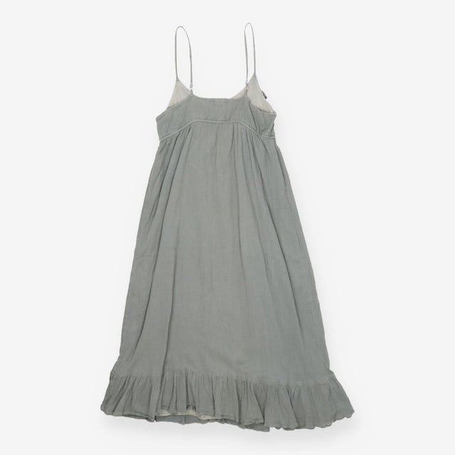 Strappy Green double gauze Cotton Dress - Midi