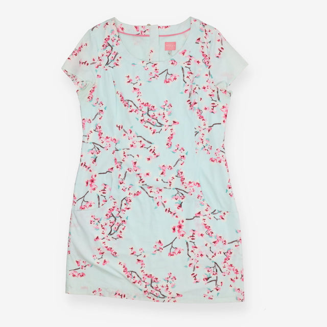 Blue Cherry Blossom Elise Midi Dress – Zip Back, D