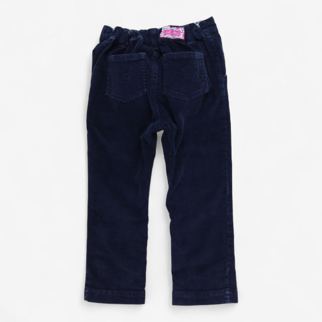 Cords Navy with Pink Ditsy Lined Pockets