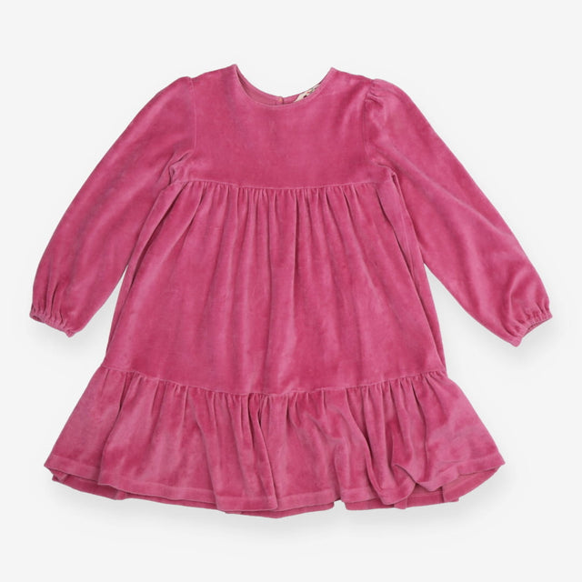 Dress Long Sleeve Velour Pink