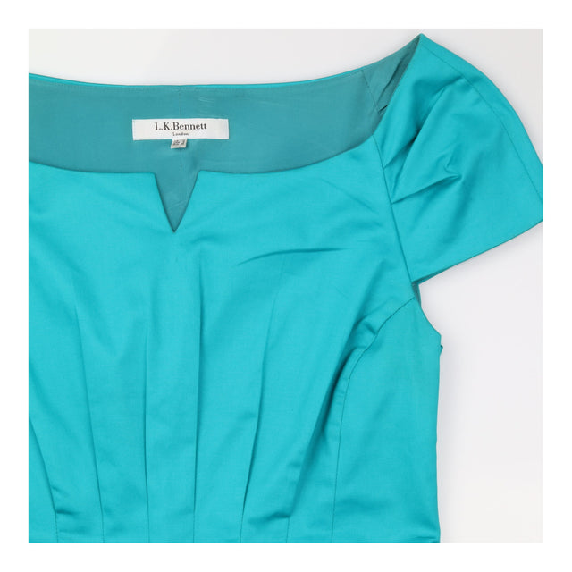 Sheath Dress Turquoise knee-length with cap sleeve