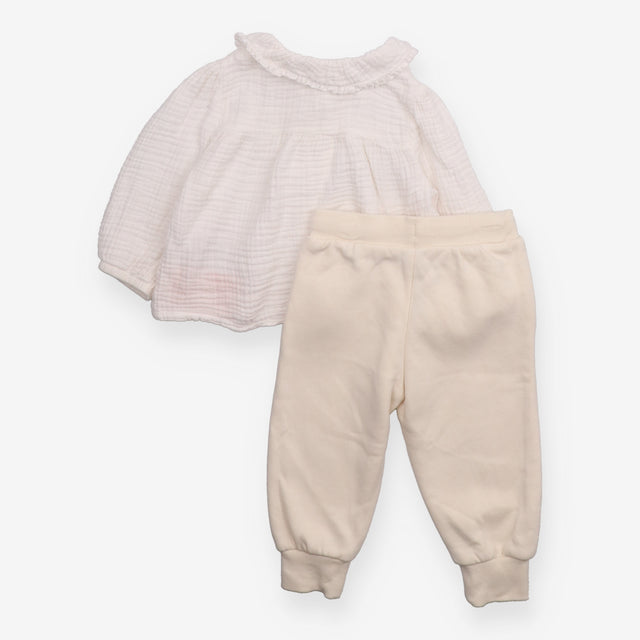 Cream Long Sleeve and Joggers Outfit