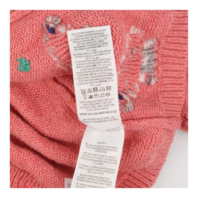 Pink knit cardigan with sheep