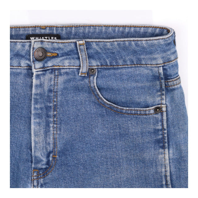 Jeans Mid Blue High Rise Straight Leg Denim