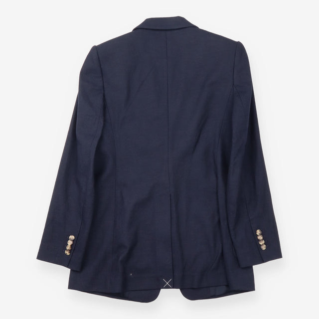 Club Monaco Navy Blue Textured Single Breasted Bla