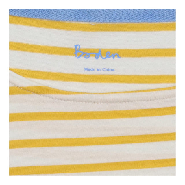 T-Shirt Striped Short Sleeve Cotton Yellow Cream