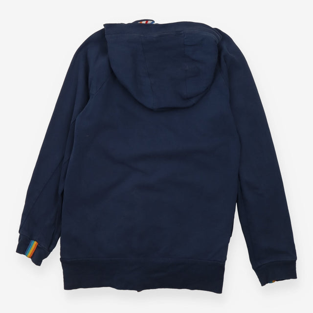 Hoodie navy zip stripe hood