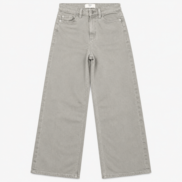 Wide Leg High Waisted Jeans Grey