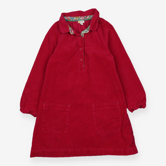 Woven Dress Pink Cord - Collared