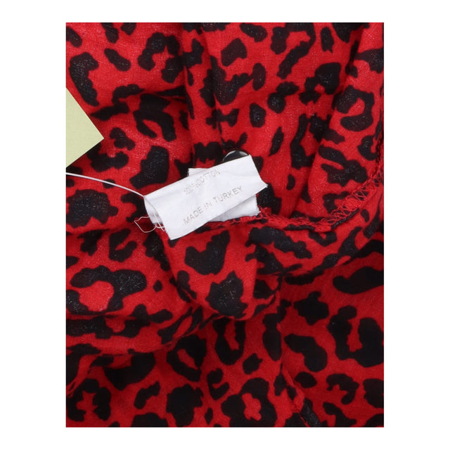 Jungle Saxa C Leopard Print Cotton Shirt Red Black
