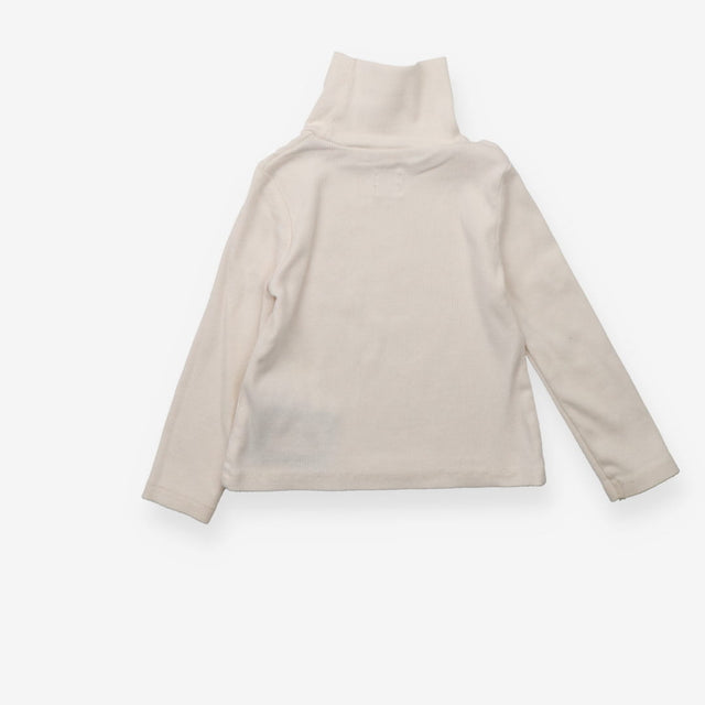 Tee roll neck cream ribbed