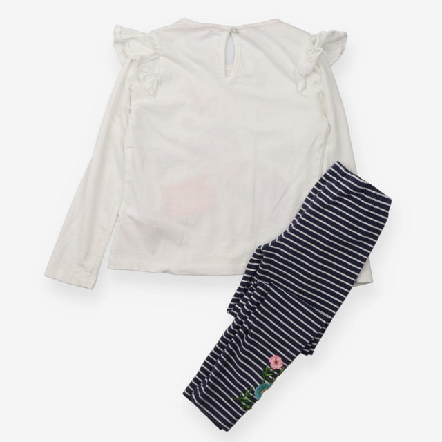 Outfit White Tunic Butterfly Unicorn with Navy Str
