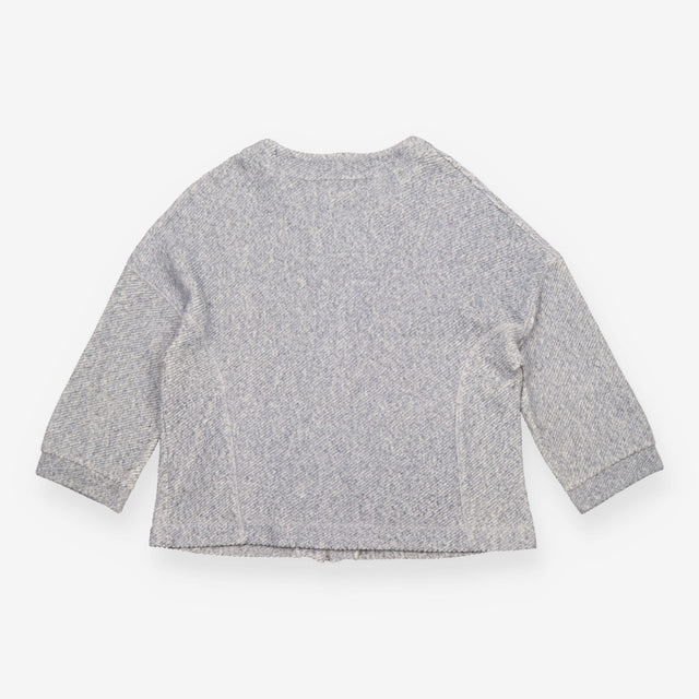 Jacket Grey Marl Textured Cotton Zip Front Boxy