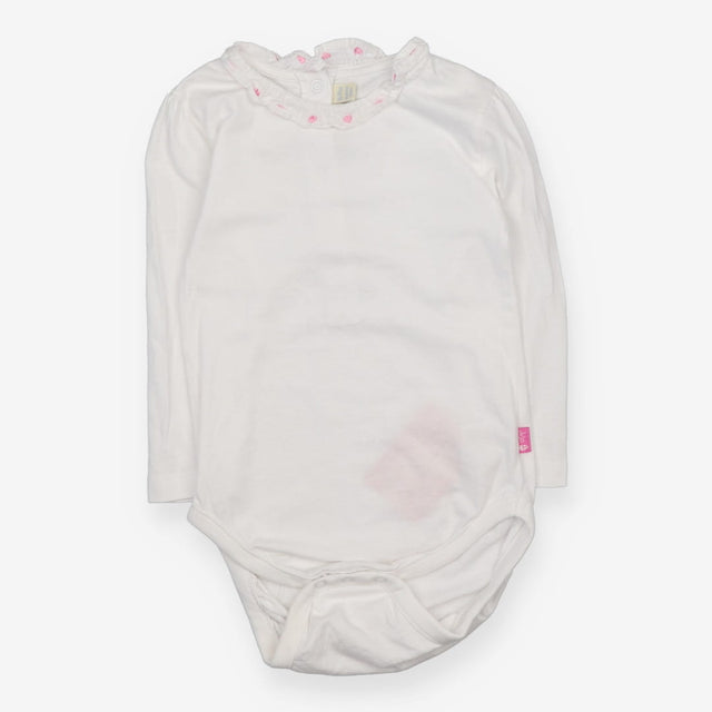 White Bodysuit Pink Hearts Collar