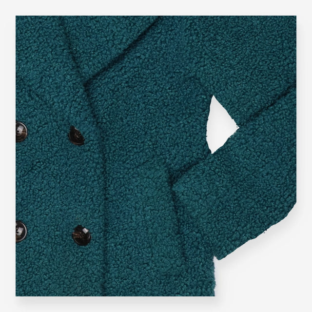 Teal Teddy Borg Peacoat