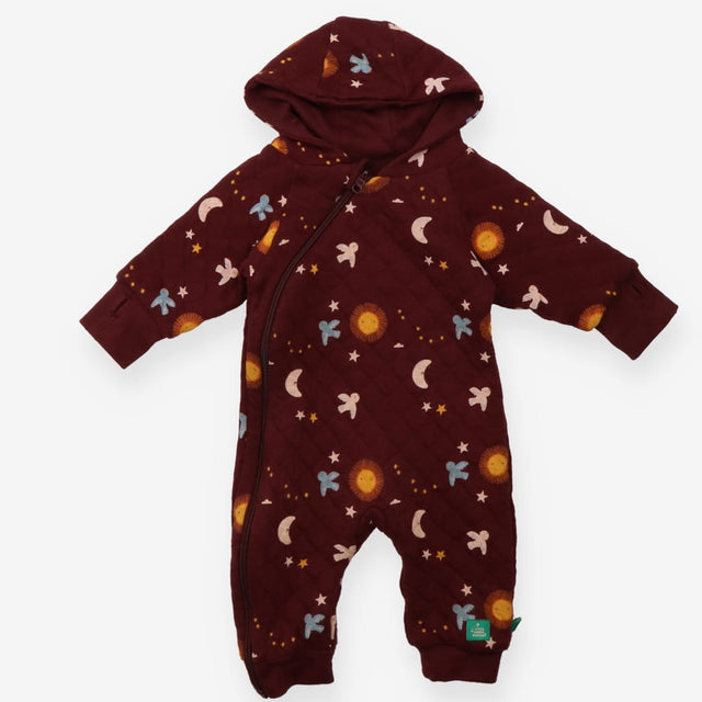 Hooded Reversible Snug Suit Brown moon sun birds