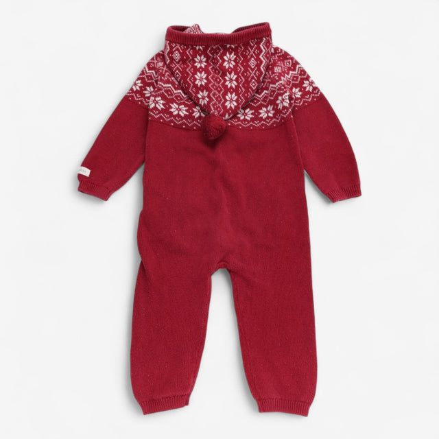 Brick Red Fairilse Knit Hooded Onesie