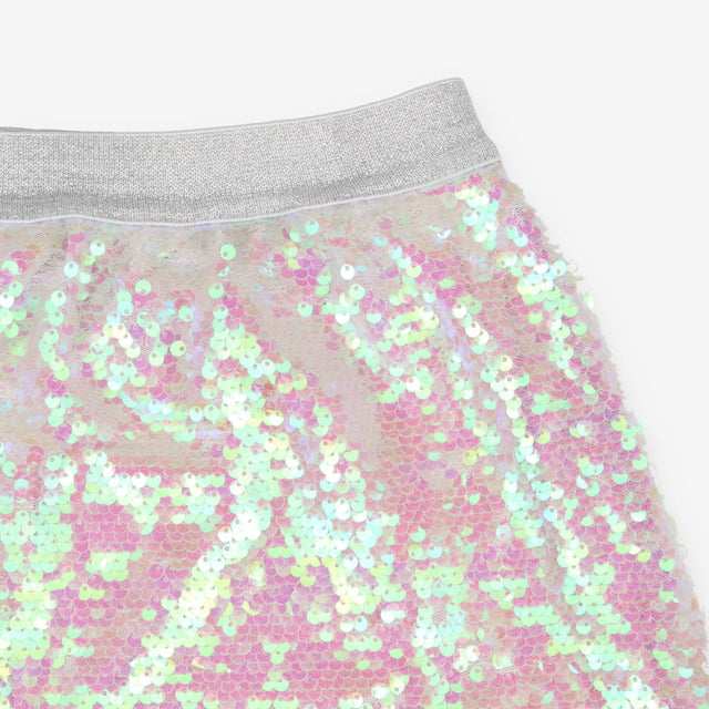 Sequin Skirt Silver Waistband