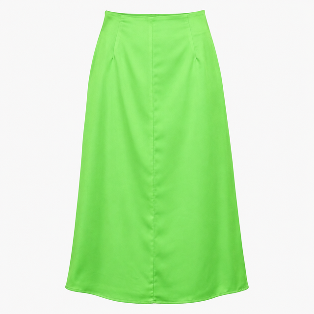 Midi Skirt Satin Slip Green