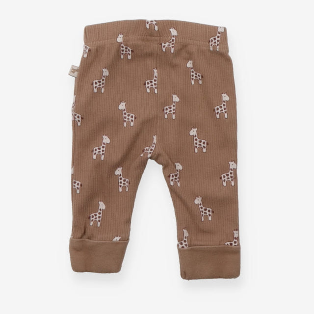 Leggings brown ribbed giraffe