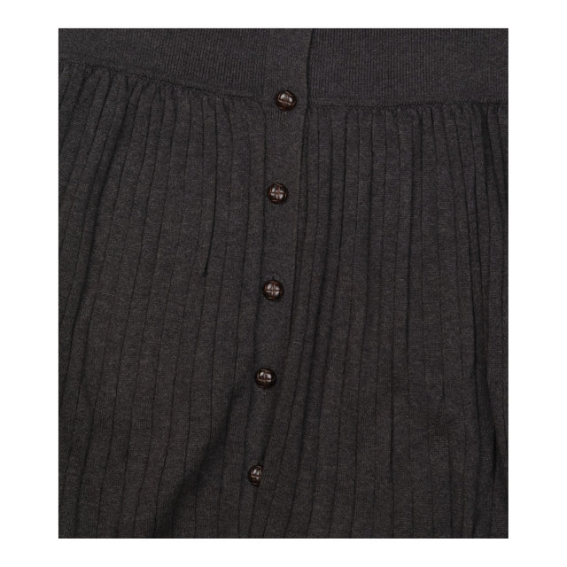 Skirt Charcoal Grey Button Front Ribbed Knit Cotto