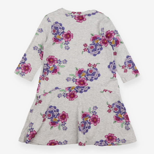 Grey Dress With Flowers