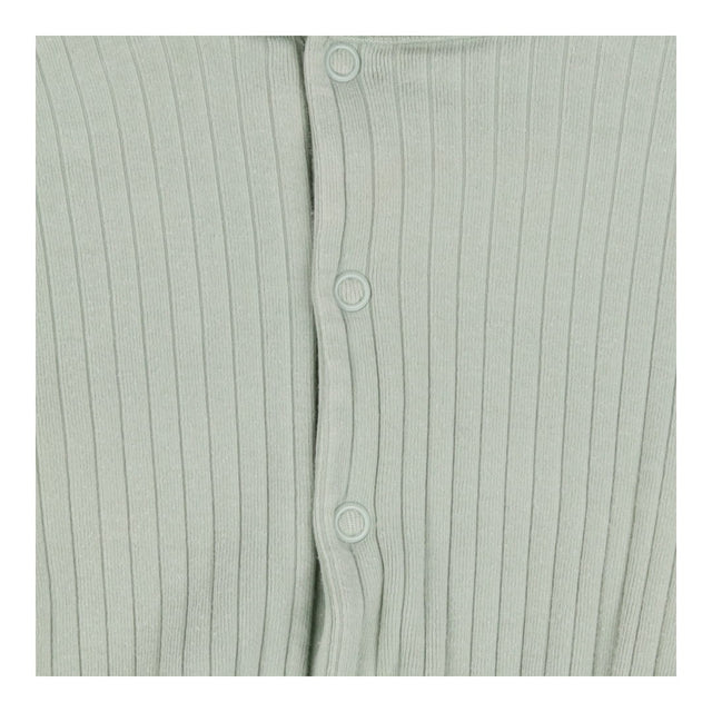 Romper green ribbed tie waist