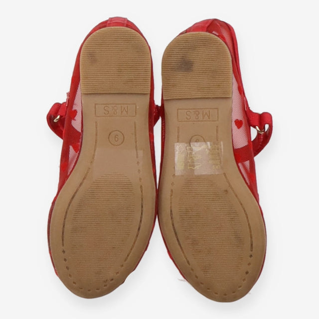Ballet Shoes Red Heart Mesh