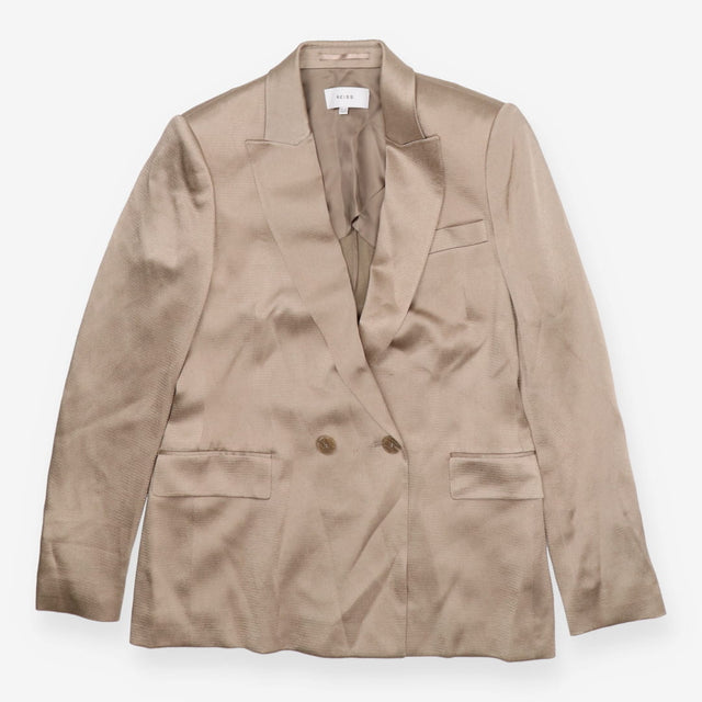 Aria Silver Shimmer Double Breasted Satin Blazer