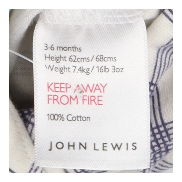 Sleepsuit white blue check trees collar
