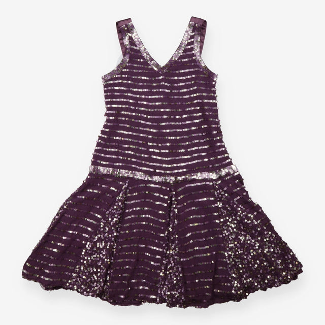 V-neck Dress purple sequins floaty