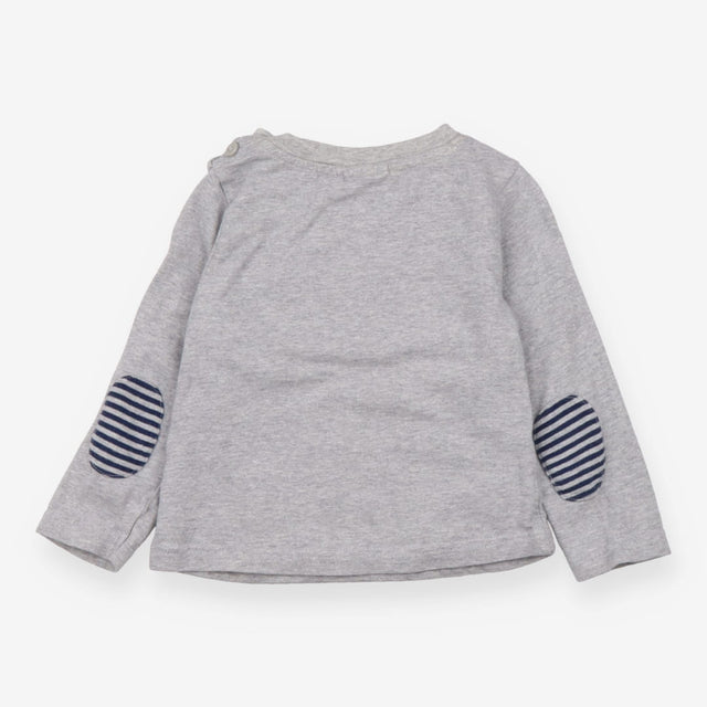 Tshirt long sleeve grey lion pocket